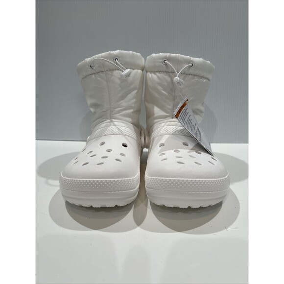 Crocs White Neo Puff Boots M10 W12 White Fleece Lined Comfort - Picture 6 of 13